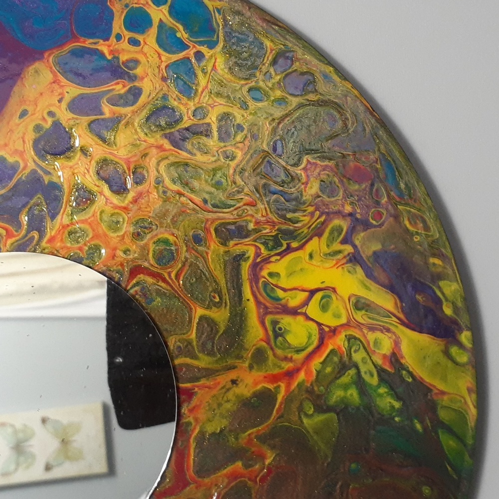Hand Crafted Earring Jewelry Holder Painted Necklaces Vinyl Record Upcycle Wall - Picture 15 of 15